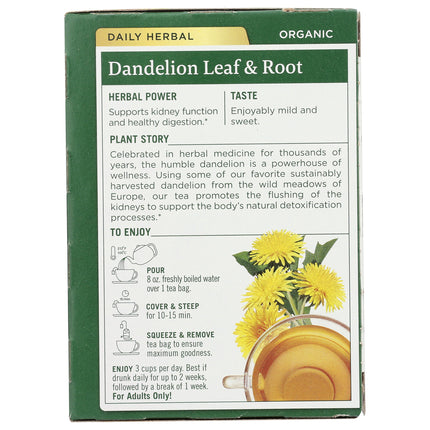 Dandelion Leaf & Root Tea, Organic-Herbal Teas-AlchePharma