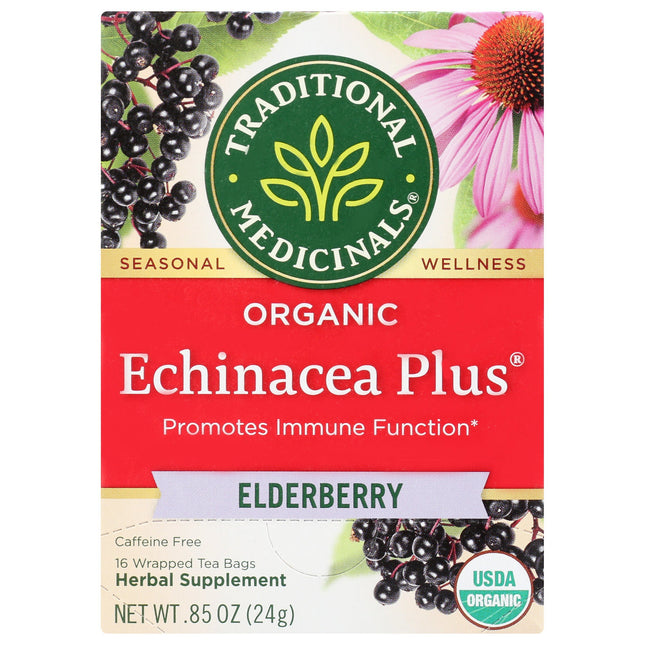 Echinacea Plus Tea - Elderberry, Organic-Herbal Teas-AlchePharma