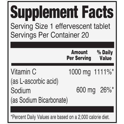 Effervescent Vitamin C 1000 Mg Drink Tablets-AlchePharma