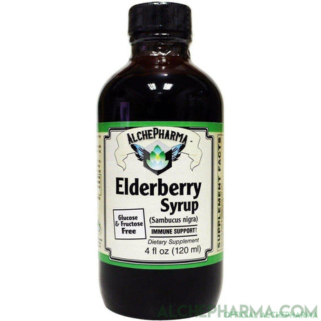AP Elderberry Syrup Using Organic Elderberries, 6400mg. per Serving, Rich in Anthocyanins,12 Servings per Bottle, Glucose and Fructose Free, Vegetable Glycerin Base - AlchePharma