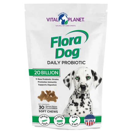 Flora Dog 20 Billion Probiotic 30 Chews (Bacon Flavored)-Pet Supplements-AlchePharma