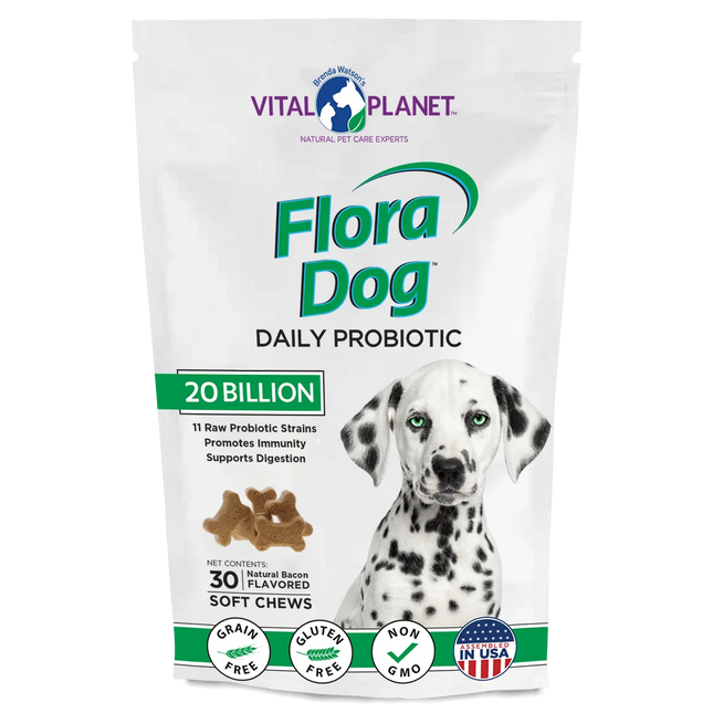 Flora Dog 20 Billion Probiotic 30 Chews (Bacon Flavored)-Pet Supplements-AlchePharma