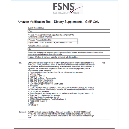 Folate Liquid [ 667 mcg DFE, 400 mcg of Folinic Acid ] 800 Servings-Vitamin-AlchePharma