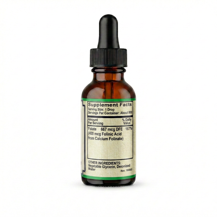Folate Liquid [ 667 mcg DFE, 400 mcg of Folinic Acid ] 800 Servings-Vitamin-AlchePharma