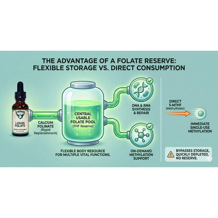 Folate Liquid [ 667 mcg DFE, 400 mcg of Folinic Acid ] 800 Servings-Vitamin-AlchePharma