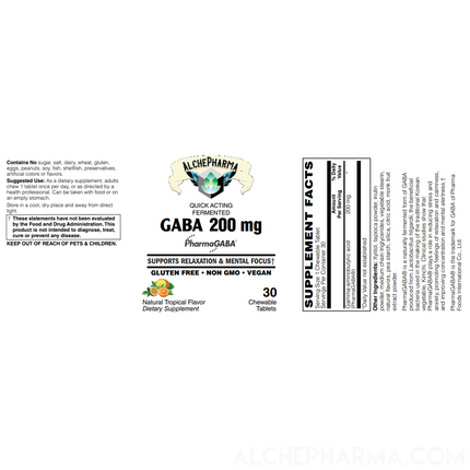 GABA - PharmaGABA® Fermented Quick Acting Chewable-Vitamins & Supplements-AlchePharma