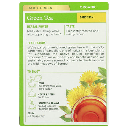 Green Tea - Dandelion, Organic-Herbal Teas-AlchePharma