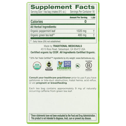 Green Tea - Peppermint, Organic-Herbal Teas-AlchePharma