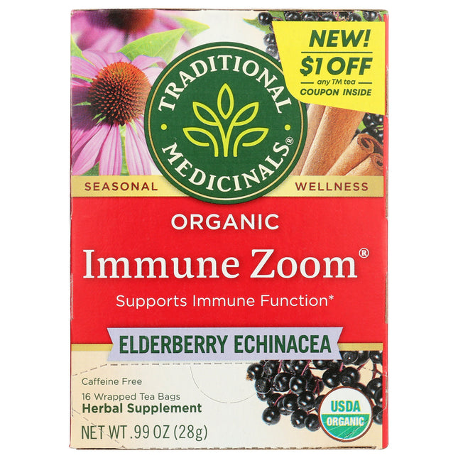 Immune Zoom Tea - Elderberry Echinacea, Organic-Herbal Teas-AlchePharma