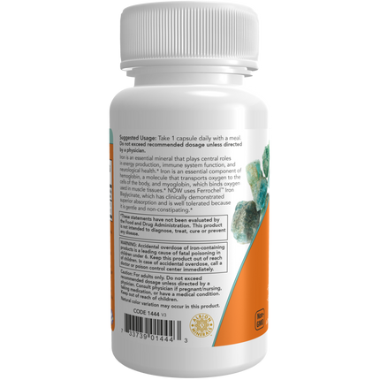 Iron 36 mg, Double Strength Veg Capsules-Minerals-AlchePharma