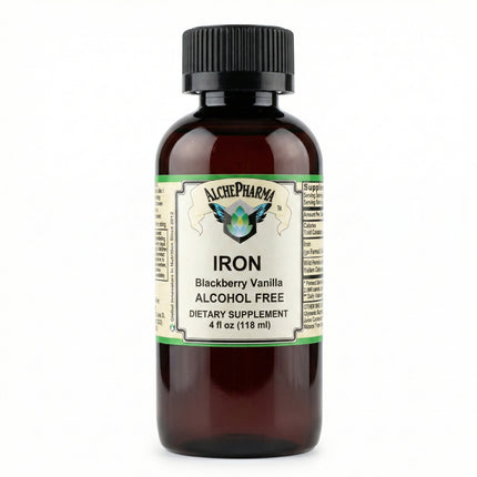 Iron Liquid ( Gentle High Absorption Ferrous Bisglycinate Chelate) Blackberry Vanilla 4 fl oz 24 servings-Mineral-AlchePharma