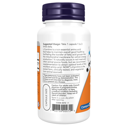 L-Carnitine 500 mg Veg Capsules-Amino Acids-AlchePharma