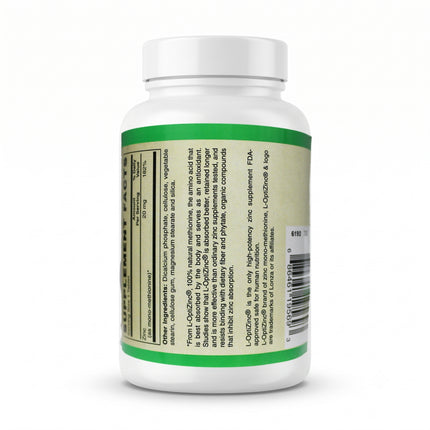 L-OptiZinc® 20mg Zinc as Mono-Methionine, not affected by dietary fiber and does not have a negative effect on copper absorption/status.-Mineral-AlchePharma