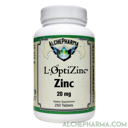 L-OptiZinc® 20mg Zinc as Mono-Methionine, not affected by dietary fiber and does not have a negative effect on copper absorption/status.-Minerals-AlchePharma