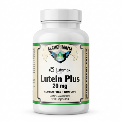 LUTEIN PLUS 20 MG ( crystalline free lutein ) w/ Zeaxanthin and Bilberry - Lutemax®-Vision-AlchePharma