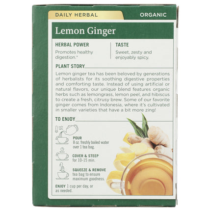 Lemon Ginger Tea, Organic-Herbal Teas-AlchePharma