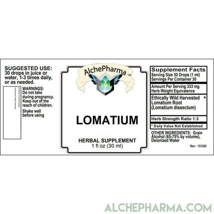 Lomatium Root Tincture, Professionally Rated Herb Strength Ratio1:3 Wild Harvested-Herb-AlchePharma