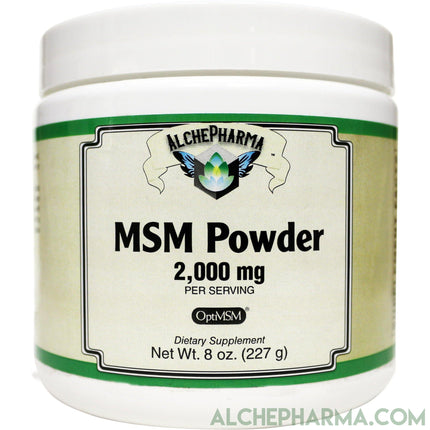 MSM Powder 2,000mg ( OptiMSM® is a proprietary form of U.S.A.-made methylsulfonylmethane )-MSM-AlchePharma-8 oz ( 227 g)-AlchePharma