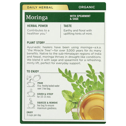 Moringa Tea with Spearmint & Sage, Organic-Herbal Teas-AlchePharma