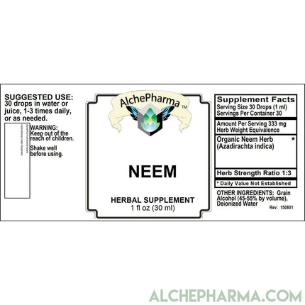 Neem Tincture ( Organic Neem Herb Concentrate, Azadirachta indica ) Professional 1:3 HSR-AlchePharma