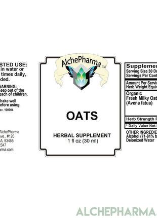 OATS- Organic Fresh Milky Oat Seed Tincture ( Avena Fatua )-Herb-AlchePharma