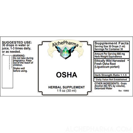 OSHA Root Tincture ( Ligusticum porteri ) HSR 1:1.5 Parve K-1604-Herbal Tincture-AlchePharma