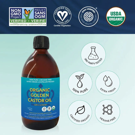 Organic Castor Oil 16.9oz (500ml)-AlchePharma