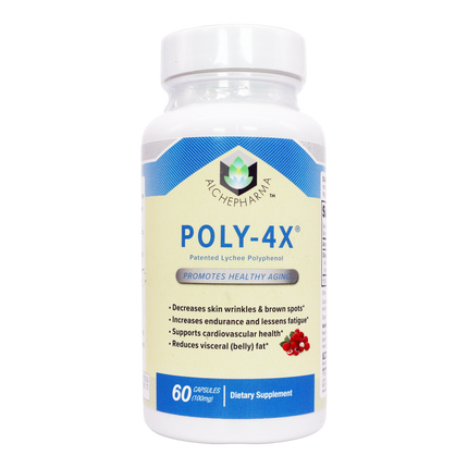 POLY-4X® Patented Lychee and Green Tea Polyphenol Original Oligonol® 100mg(60)-AlchePharma