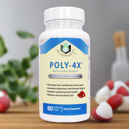 POLY-4X® Patented Lychee and Green Tea Polyphenol Original Oligonol® 100mg(60)-AlchePharma