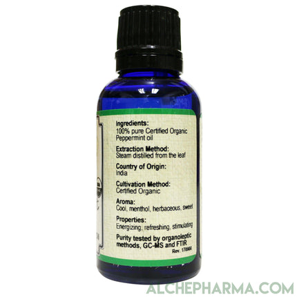 Peppermint U.S.D.A. Certified Organic Essential Oil 100% Pure ( Mentha Pipertia) 1 oz.-Essential Oil-AlchePharma