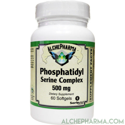 Phosphatidylserine Complex 500mg. SerinAID®, is the most well studied form of PS available-Memory-AlchePharma-60 Softgels-AlchePharma