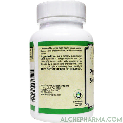 Phosphatidylserine Complex 500mg. SerinAID®, is the most well studied form of PS available-Memory-AlchePharma-30 Softgels-AlchePharma