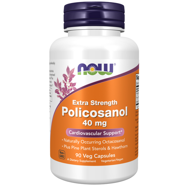 Policosanol, Extra Strength 40 mg Veg Capsules-Cholesterol/Cardiovascular Support-AlchePharma