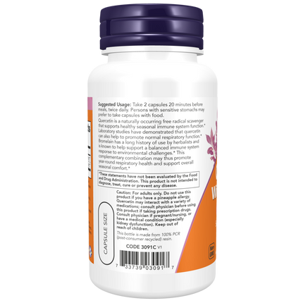 Quercetin with Bromelain Veg Capsules-Immune Support-AlchePharma