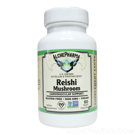 Reishi Organic Mushroom (Ganoderma lucidum) derived from mycelium and fruiting body-Vitamins & Supplements-AlchePharma