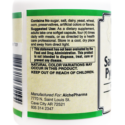 SAW PALMETTO & PYGEUM PLUS-PROSTATE SUPPORT [ European Standardized ] PROFESSIONAL FORMULA-Herbal-AlchePharma