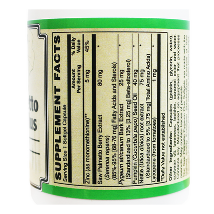 SAW PALMETTO & PYGEUM PLUS-PROSTATE SUPPORT [ European Standardized ] PROFESSIONAL FORMULA-Herbal-AlchePharma
