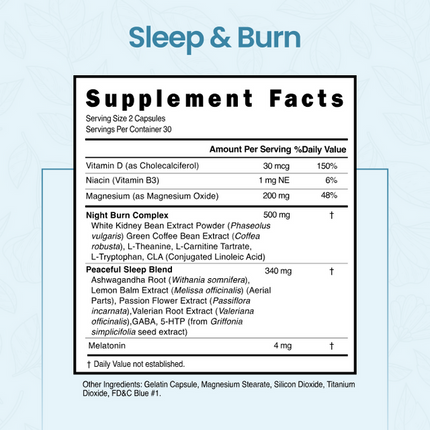 Sleep & Burn 60 Capsules (Night Time Fat Burner)-Weight Maintenance-AlchePharma