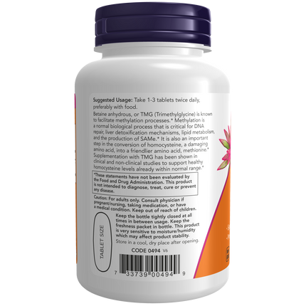 TMG Betaine 1,000 mg Tablets-Vitamins-AlchePharma