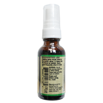 Throat Spray Relief w/ Organic and Wild Crafted herbs / Natural Raspberry-Herb-AlchePharma