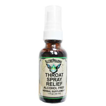 Throat Spray Relief w/ Organic and Wild Crafted herbs / Natural Raspberry-Herb-AlchePharma