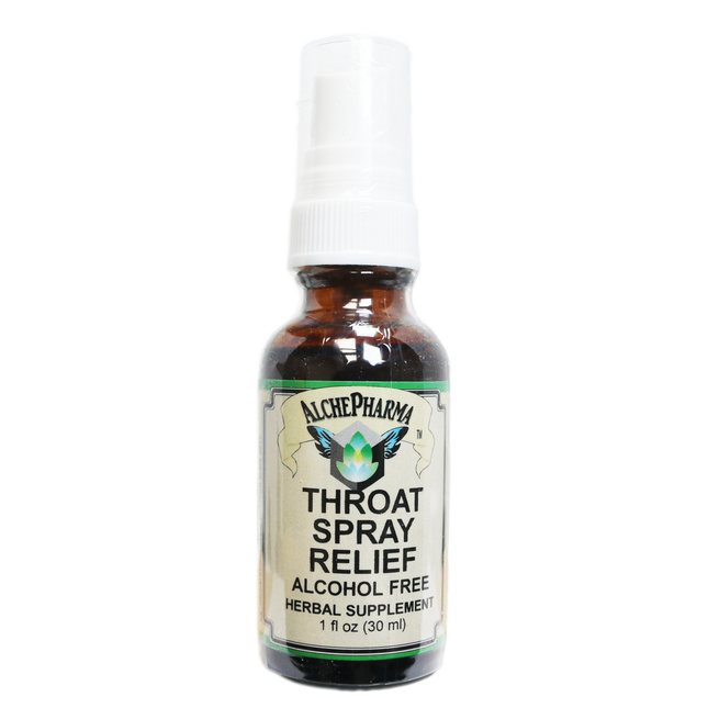 Throat Spray Relief w/ Organic and Wild Crafted herbs / Natural Raspberry-Herb-AlchePharma