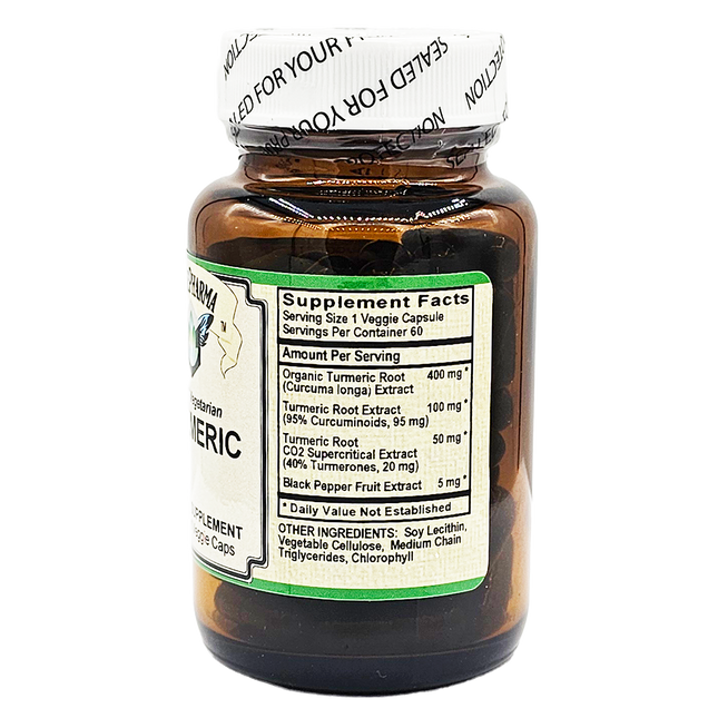 Turmeric Liquid Veggie Capsules (Full Spectrum with Black Pepper - 100% Vegetarian)-Herbs-AlchePharma