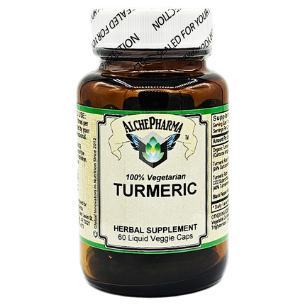 Turmeric Liquid Veggie Capsules (Full Spectrum with Black Pepper - 100% Vegetarian)-Herbs-AlchePharma