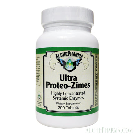 Ultra Proteo-Zimes™ - (USP) Highest commercial concentrations available of: Chymotrypsin, Trypsin, Pancreatin, Papain and Bromelain-enzymes-AlchePharma
