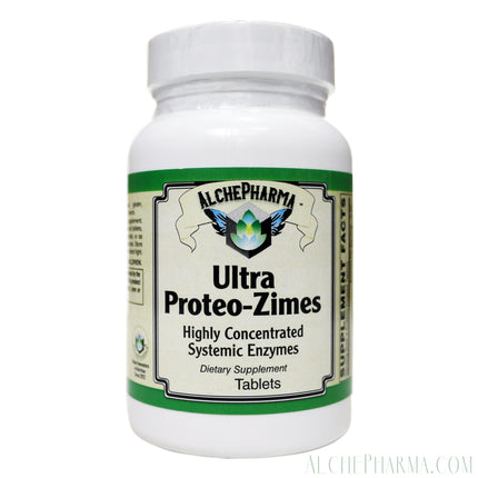 Ultra Proteo-Zimes™ - (USP) Highest commercial concentrations available of: Chymotrypsin, Trypsin, Pancreatin, Papain and Bromelain-enzymes-AlchePharma
