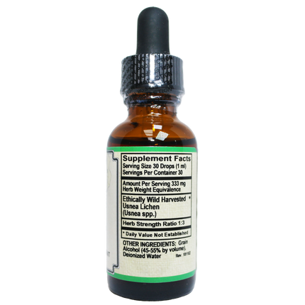 Usnea extract: 1:3 herb ratio, wild-harvested. Tincture-AlchePharma