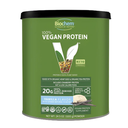 Vegan Protein Powder (Vanilla) - w/ Pea, Hemp Seed & Cranberry Proteins-Protein Powders-AlchePharma