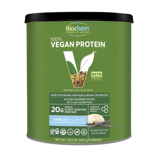 Vegan Protein Powder (Vanilla) - w/ Pea, Hemp Seed & Cranberry Proteins-Protein Powders-AlchePharma