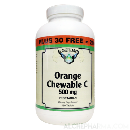 Vitamin C Chewable (Sodium Ascorbate / Ascorbic Acid Combo ) for a Non Acidic 500 mg high quality chewable tablet-Vitamin-AlchePharma